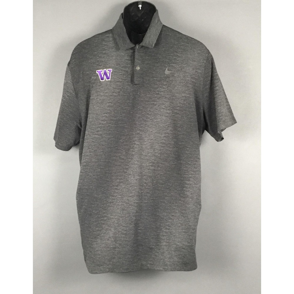 Washington Huskies Shirt Mens XL Gray NCAA Football Nike Dri Fit Polo College